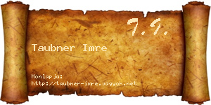 Taubner Imre névjegykártya